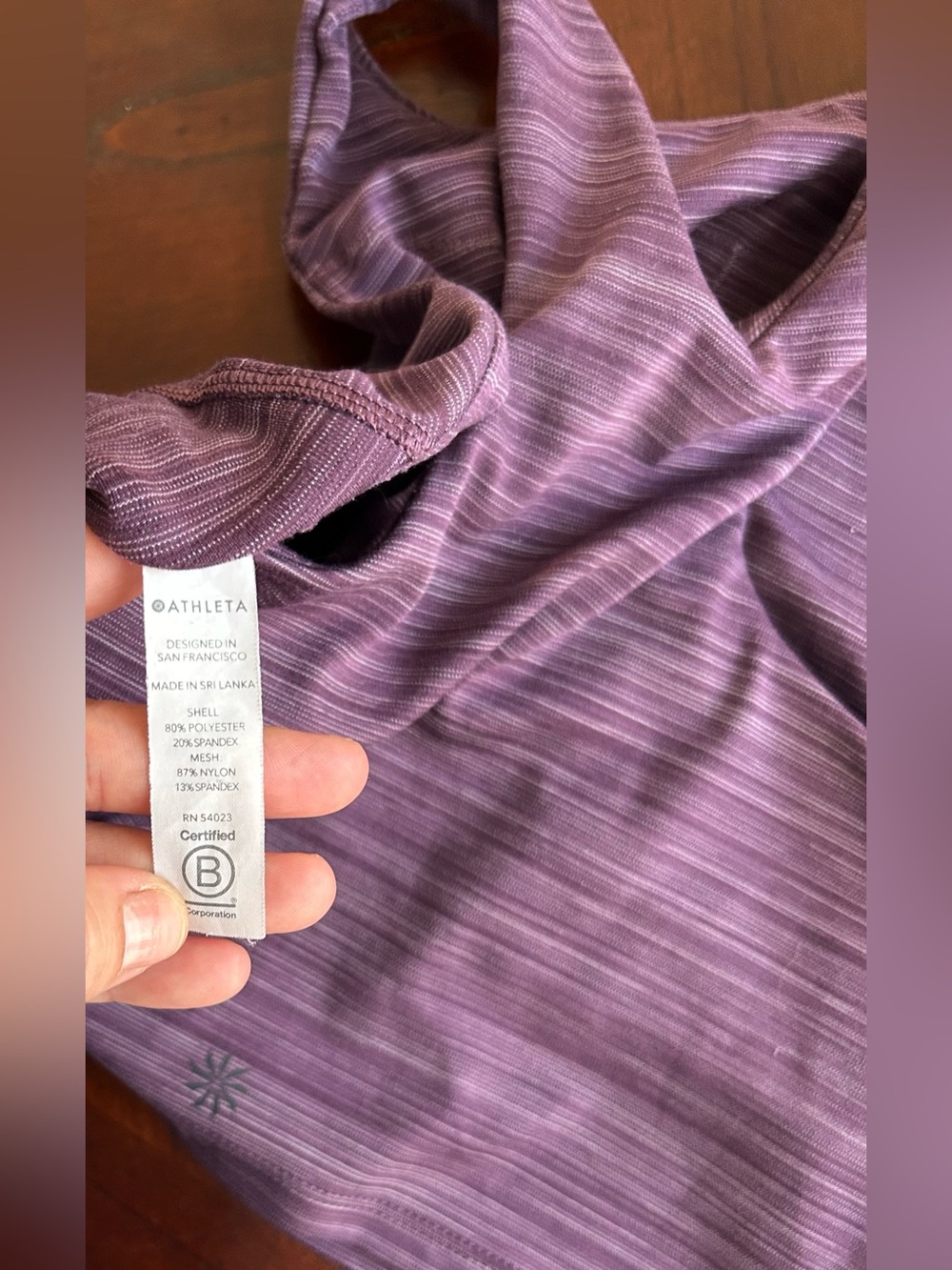 Athleta Lavender Striped Racerback Sports Bra size S - Picture 7 of 7